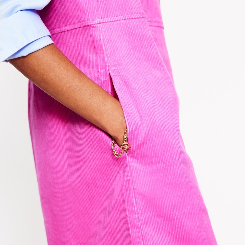 Boden Pia Cord Shift Vibrant Pink Dress Sz 8 Barbiecore Mini Sleeveless Textured - Picture 3 of 11